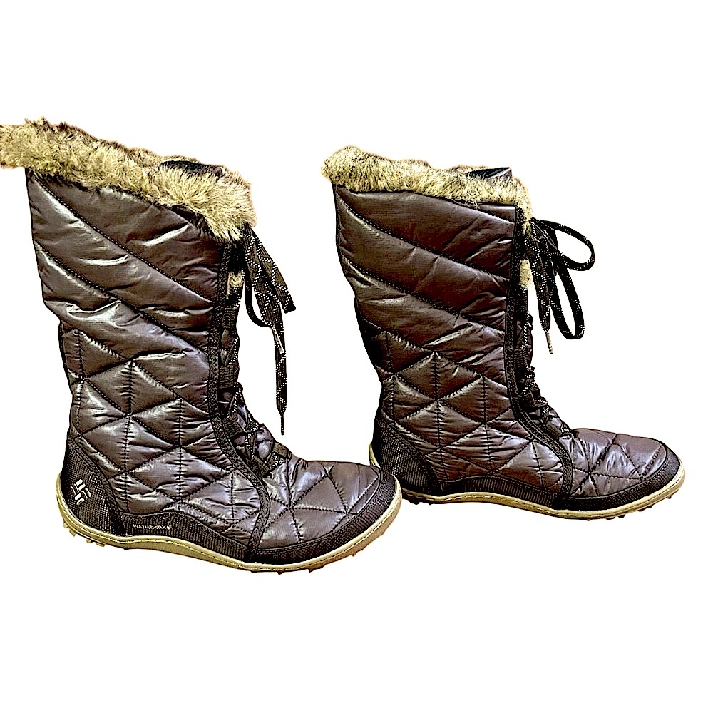 Columbia Ice Maiden‎ II Winter Snow Boots Black Quilted Faux Fur Women’s 8 - Picture 3 of 8